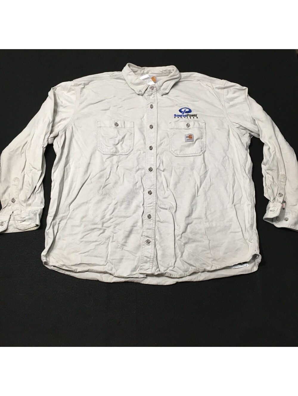 Carhartt FR Button Down GRAY  Cotton Work  Shirt 2XL RG CAT 2